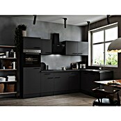 Respekta Olivia Winkelküche (172 x 280 cm, Grau, Farbe Arbeitsplatte: Granit Optik, Mit Elektrogeräten, Schwarze Griffe) | BAUHAUS