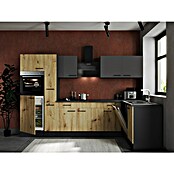 Respekta Olivia Winkelküche (172 x 310 cm, Artisan Eiche Nachbildung/Grau, Mit Elektrogeräten) | BAUHAUS