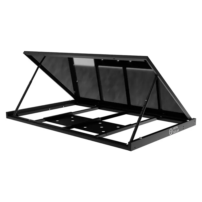 Hepa Solar Balkonkraftwerk Basic - 0% MwSt. (gem. § 12 Abs. 3 UStG) - 440 W, L x B x H: 184 x 120 x 10 cm, Back Contact-Technologie (HPBC) - Ansicht einer HEPA Solar Anlage, die Solarenergie aufnimmt und in nutzbaren Strom umwandelt, zur Reduzierung des CO2-Fußabdrucks.