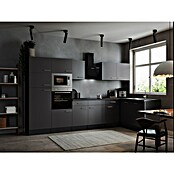 Respekta Olivia Winkelküche (172 x 340 cm, Grau, Farbe Arbeitsplatte: Granit Optik, Mit Elektrogeräten, Silberne Griffe) | BAUHAUS