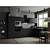 Respekta Olivia Winkelküche (172 x 340 cm, Grau, Farbe Arbeitsplatte: Granit Optik, Mit Elektrogeräten, Schwarze Griffe) | BAUHAUS
