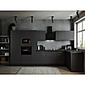 Respekta Olivia Winkelküche (172 x 370 cm, Grau, Farbe Arbeitsplatte: Granit Optik, Mit Elektrogeräten, Silberne Griffe) | BAUHAUS