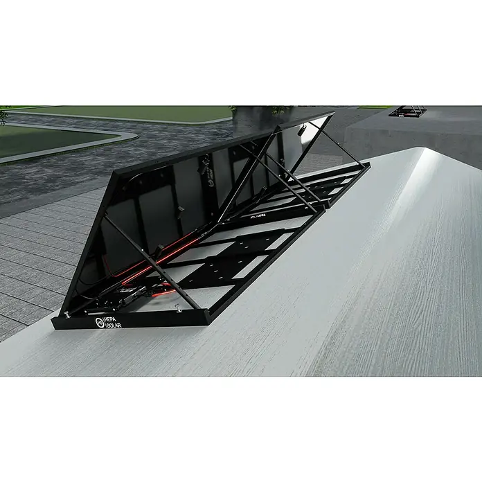 Hepa Solar Balkonkraftwerk Premium - 0% MwSt. gem. § 12 Abs. 3 UStG - 800 W, L x B x H: 184 x 120 x 10 cm, Back Contact-Technologie (HPBC) - Die HEPA SOLAR Paneele sind kompakt und effizient für nachhaltige Energielösungen. Ideal für netzunabhängige Anwendungen.