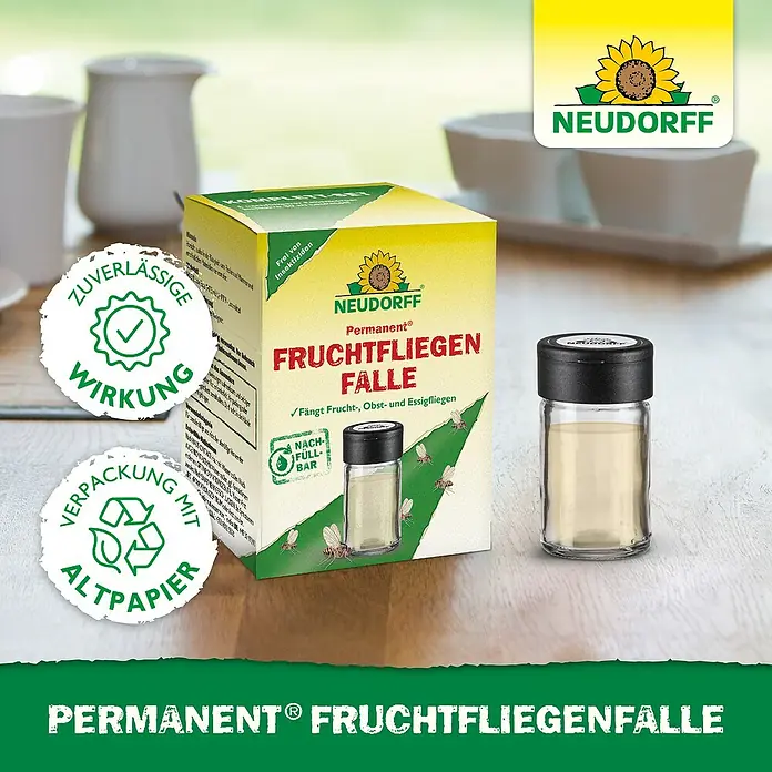 Neudorff Permanent Fruchtfliegen-Falle - 1 Stk. - Permanent Fruchtfliegenfalle von Neudorff, zuverlässig und umweltfreundlich. Fängt Frucht-, Obst- und Essigfliegen.