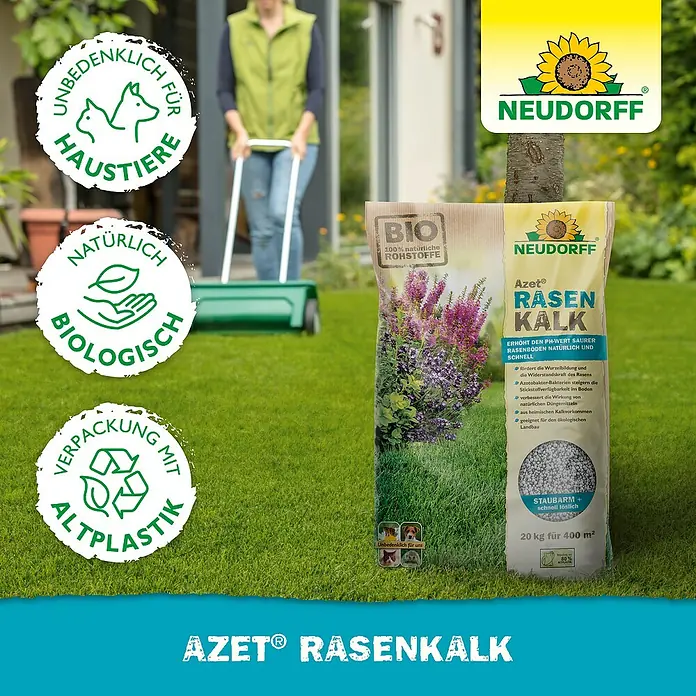 Neudorff Azet Gartenkalk - 5 kg - Neudorff Azet Rasenkalk: Natürlicher Kalk zur Verbesserung des Rasenwachstums und zur Erhöhung des pH-Wertes im Boden.