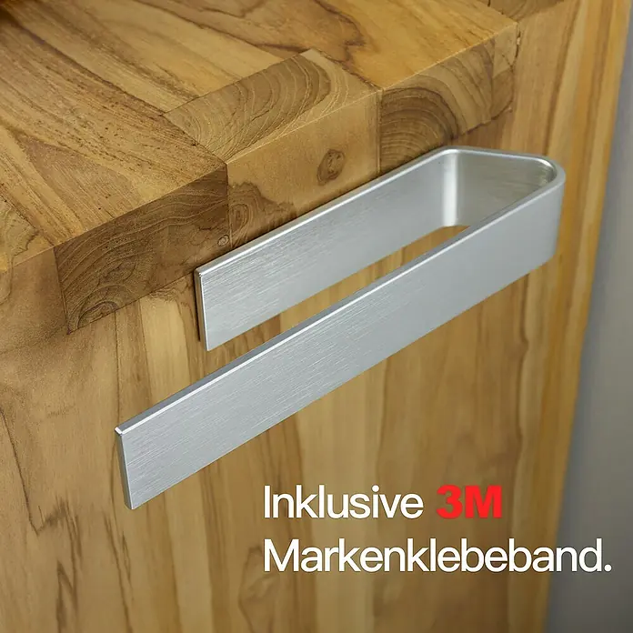 Designfabrik Hamburg Handtuchhalter - Silber gebürstet, Matt, Breite: 22 cm - Eleganter Handtuchhalter aus gebürstetem Aluminium zur Wandmontage. Inklusive 3M-Markenklebeband für eine einfache Installation.