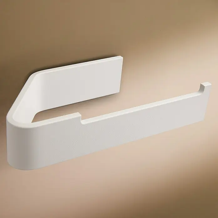 Designfabrik Hamburg Toilettenpapierhalter - Weiß, Matt - Wandmontierter, moderner Handtuchhalter aus weißem Metall. Ein funktionales und stilvolles Accessoire für jedes Badezimmer.
