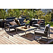 Sunfun Maja Garten-Loungetisch Holzoptik (L x B x H: 100 x 100 x 42 cm, Aluminium, Polywood, Night-Grey) | BAUHAUS