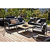 Sunfun Maja Garten-Loungetisch Holzoptik (L x B x H: 100 x 100 x 42 cm, Aluminium, Polywood, Night-Grey) | BAUHAUS