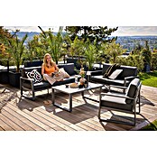 Sunfun Maja Garten-Loungetisch (L x B x H: 110 x 73 x 46 cm, Aluminium, Sicherheitsglas, Night-Grey) | BAUHAUS