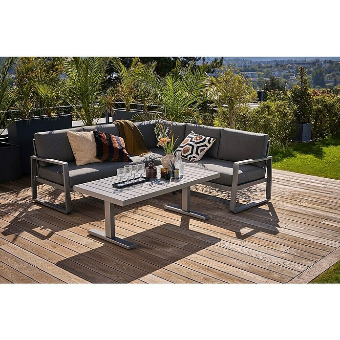 Sunfun Maja Lounge vrtni stolić  (D x Š x V: 138,5 x 70 x 72 cm, Čelik, Siva) | BAUHAUS