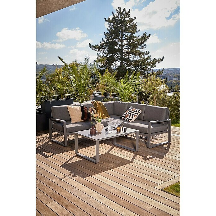 Sunfun Maja Lounge kotni element  (Aluminij, Olefin, Siva) | 8303 - Loungeset | ICAE - Sommermöbel Loungemöbel | ICA - Sommermöbel | IC - Freizeit im Garten | I - Stadtgarten | BAUHAUS