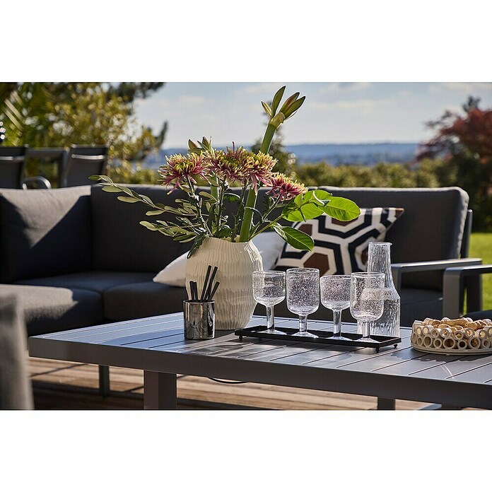 Sunfun Maja Garten-Loungetisch (L x B x H: 138,5 x 70 x 72 cm, Stahl, Night-Grey) | BAUHAUS
