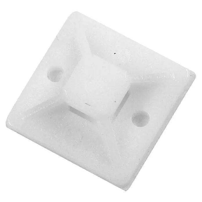 Voltomat Befestigungssockel - Weiß, L x B: 20 x 20 mm, 50 Stk. - Weisse Kabelbinderhalterung zur sicheren Befestigung von Kabelbindern an Oberflächen. Ideal für Ordnung.