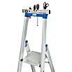 Krause Stabilo Stufenstehleiter Fahrbar mit Traverse (Arbeitshöhe: 4,8 m, Anzahl Tritte: 12 Stufen, Tiefe Stufen: 80 mm, Aluminium, Fahrbar)