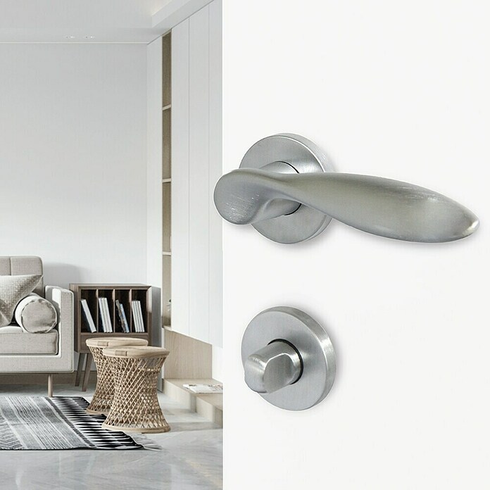 Diamond Doors WC-Türgarnitur (Türstärke: 40 - 45 mm, Schlitzkopf/Olive SK/OL, Chrom)