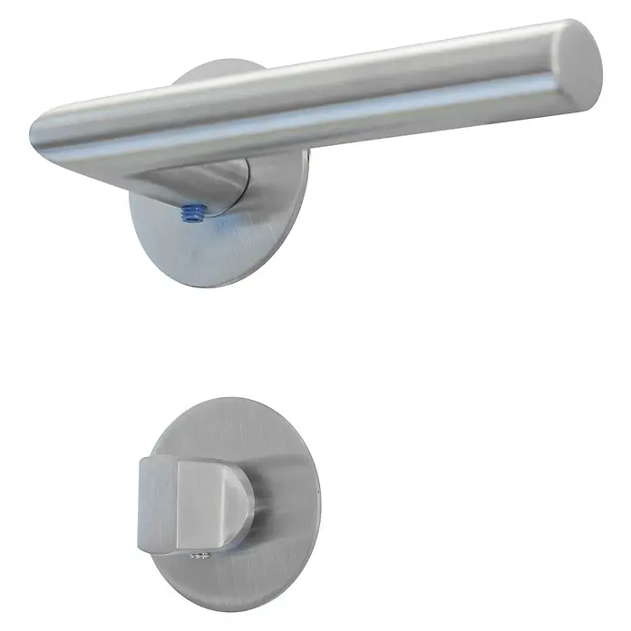 Diamond Doors Design Zimmertürgarnitur WC Austin - Stärke Tür: 40 mm - 45 mm, Schlitzkopf/Olive - Zwei polierte Edelstahl-Türgriffe, die ein modernes Design und eine elegante Optik für jede Tür bieten.