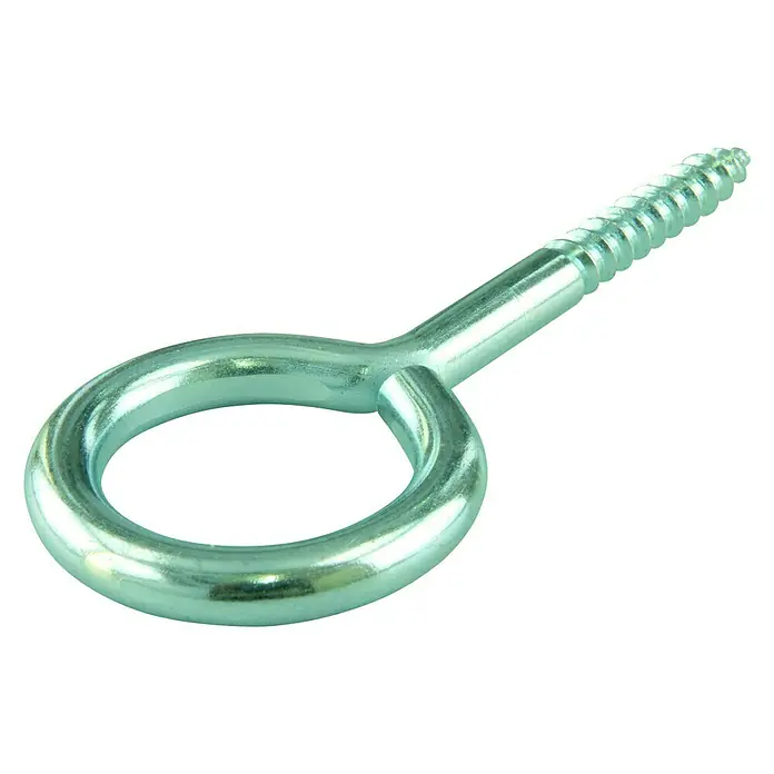 Ringschraube - Ø x L: 20 x 50 mm, Stahl, Verzinkt, 16 Stk. - Nahaufnahme eines verzinkten Ringschraube mit Gewinde, ideal für Befestigungen.