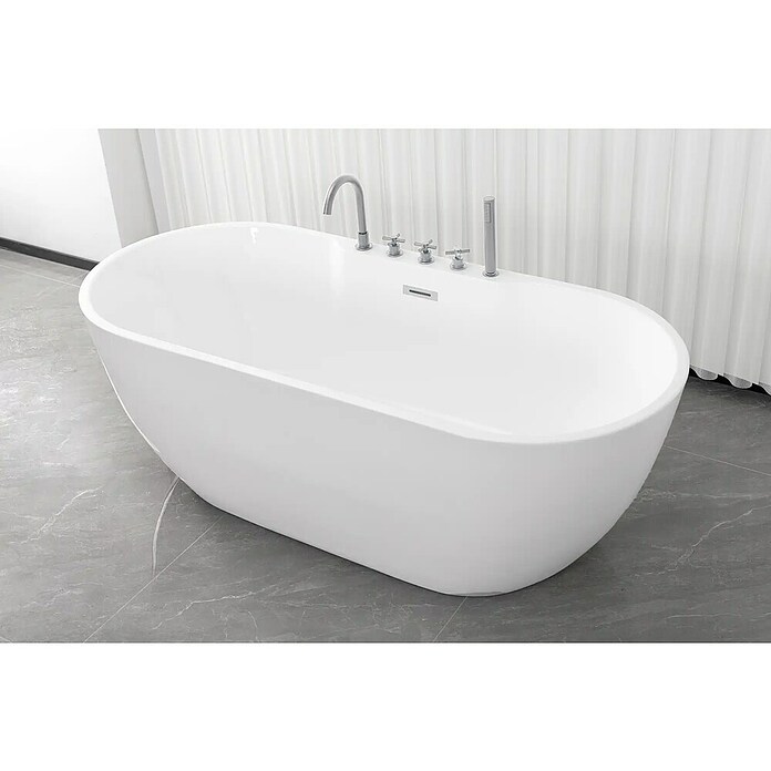 Sanotechnik Samostoječa kopalna kad Aruba  (Do x Š x V: 170 x 75 x 58 cm, Sanitarni akril, Bela) | Samostoječe kopalne kadi | Kopalne kadi | Kopalnica in sanitarije | Izdelki | BAUHAUS
