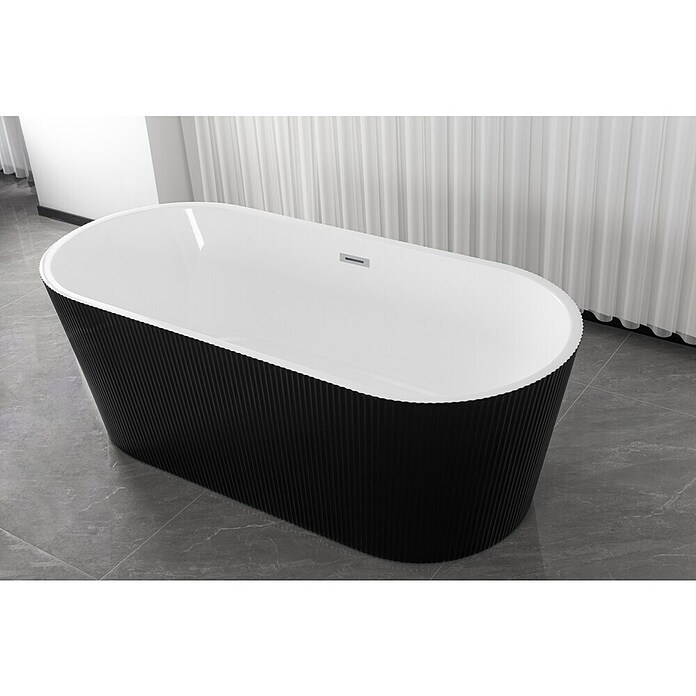 Sanotechnik Samostoječa kopalna kad Reno  (Do x Š x V: 170 x 75 x 58 cm, Sanitarni akril, Črna) | Samostoječe kopalne kadi | Kopalne kadi | Kopalnica in sanitarije | Izdelki | BAUHAUS