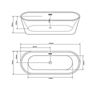 Sanotechnik Samostojeća kada Reno  (D x Š x V: 170 x 75 x 58 cm, Sanitarni akril, Bijela) | BAUHAUS