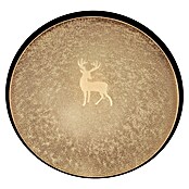 Deko-Tablett Hirsch Design (Durchmesser: 31 cm, Gold/Braun, Metall) | BAUHAUS