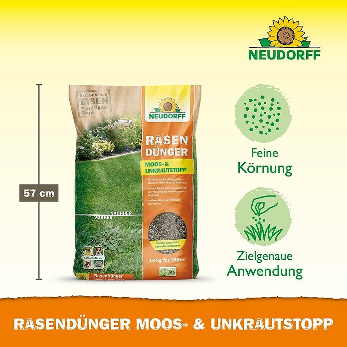 Neudorff Rasendünger Moos- & Unkraut Stopp (18 kg) | BAUHAUS