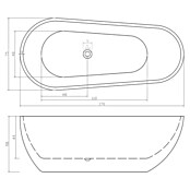 Sanotechnik Samostojeća kada Chicago  (D x Š x V: 170 x 75 x 58 cm, Sanitarni akril, Bijela, 250 l) | BAUHAUS