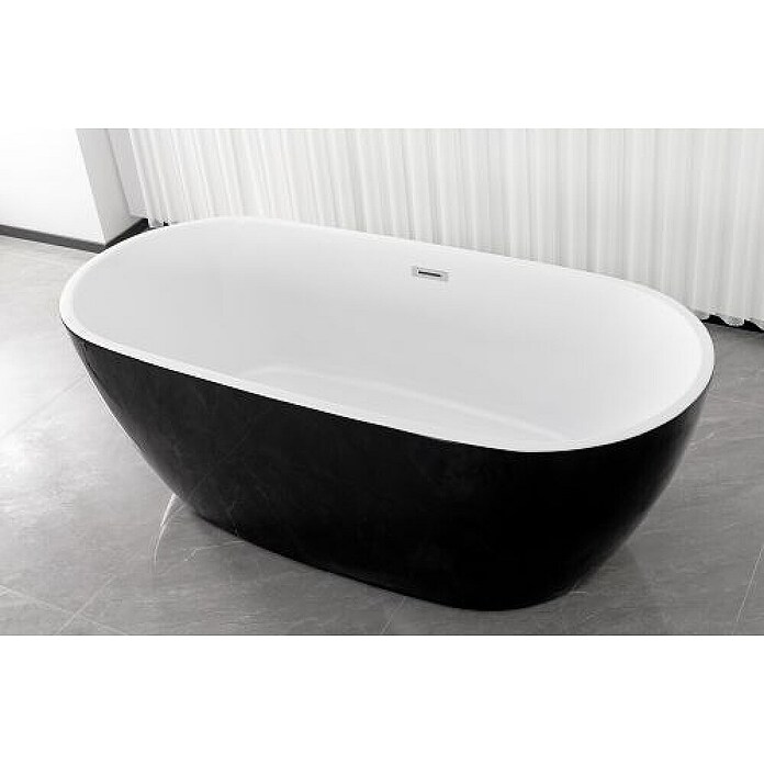 Sanotechnik Samostojeća kada Cuba  (D x Š x V: 175 x 80 x 61 cm, Sanitarni akril, Crna) | BAUHAUS