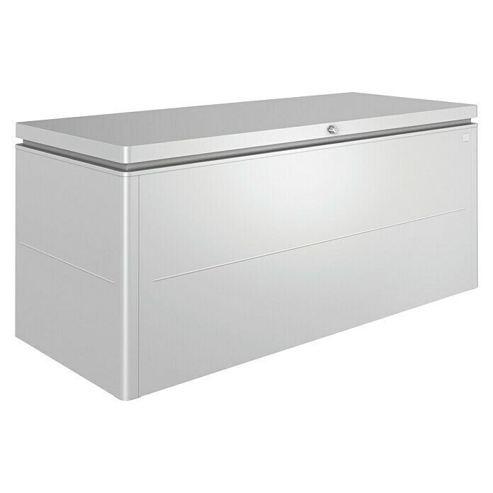 Biohort Garten-Aufbewahrungsbox LoungeBox 200 (Silber Metallic, 200 x 84 x 88 cm, Stahlblech)