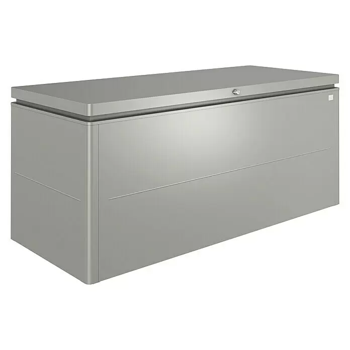 Biohort LoungeBox Gartenbox LoungeBox 200 - Quarzgrau Metallic, L x B x H: 200 x 84 x 88 cm, Stahl - Vorderansicht