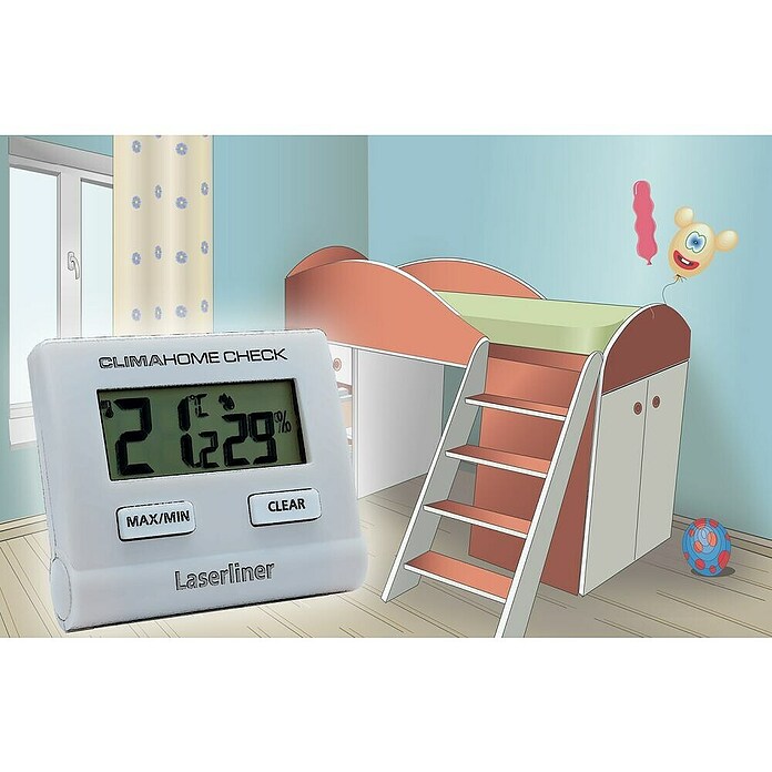 Laserliner Vlagomjer i termometar ClimaHomeCheck  (Mjerni raspon vlažnosti zraka: 20 % - 95 %, Bijela) | BAUHAUS
