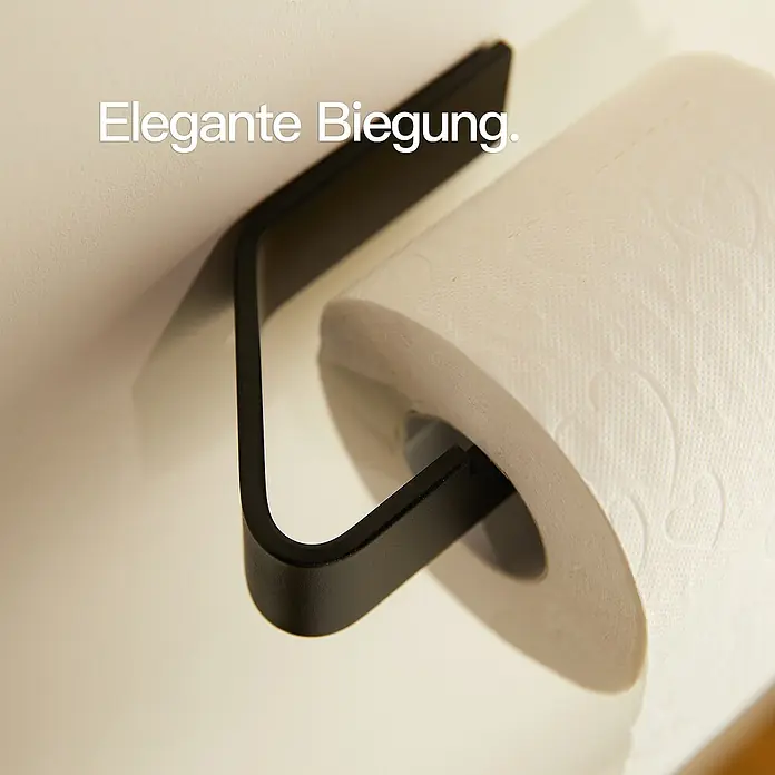Designfabrik Hamburg Toilettenpapierhalter - Schwarz, Matt - Elegante Toilettenpapierhalterung aus schwarzem Metall.