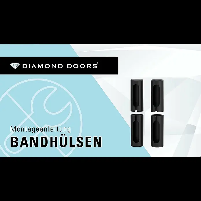 Diamond Doors Zimmertürgarnitur Black Panther L-Form Premium PVD - Stärke Tür: 38 mm - 45 mm, Profilzylinder, Edelstahl, L-Form - Diamond Doors Montagevideo Bandhlsen