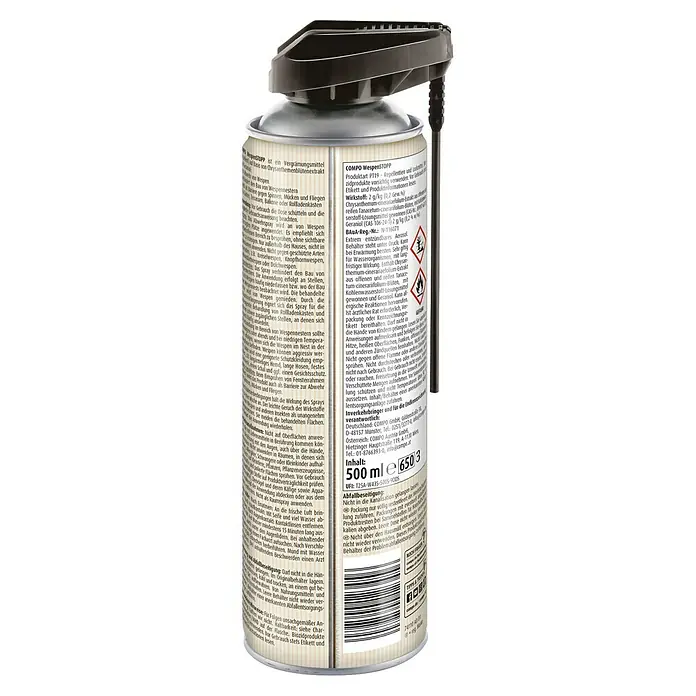 Compo Wespen-Spray WespenStopp - 500 ml - Product image: Compo Wespenstopp Insektenspray zur Wespenabwehr mit Chrysanthemenblütenextrakt, 500ml. Schützt zuverlässig vor Wespen.