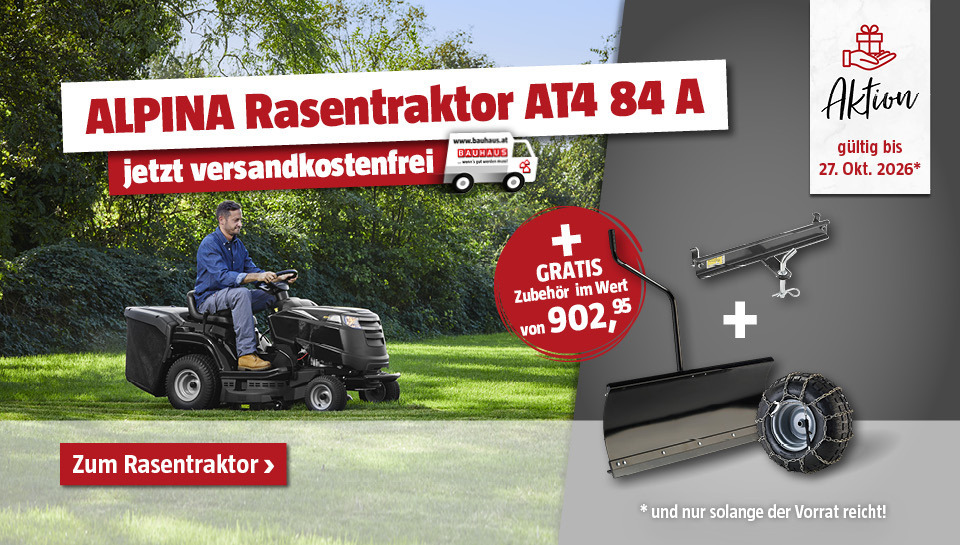 Alpina Rasentraktor inkl. gratis Beigaben bis 15.12.2025 versandkostenfrei bestellen