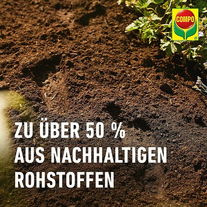 Compo Sana Pflanzerde - 60 l - COMPO Blumenerde: Zu über 50 % aus nachhaltigen Rohstoffen für gesundes Pflanzenwachstum.