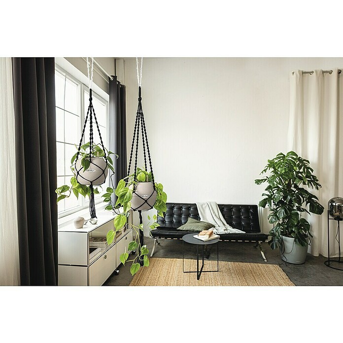 Lechuza Blumenampel Makramee Boho (Länge: 120 cm, Baumwolle, Grau) | BAUHAUS