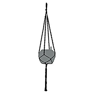 Lechuza Blumenampel Makramee Boho (Länge: 120 cm, Baumwolle, Schwarz)