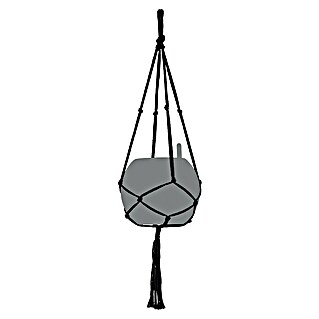 Lechuza Blumenampel Makramee Pure (Länge: 90 cm, Baumwolle, Schwarz)