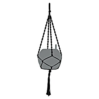 Lechuza Blumenampel Makramee Boho (Länge: 90 cm, Baumwolle, Schwarz)