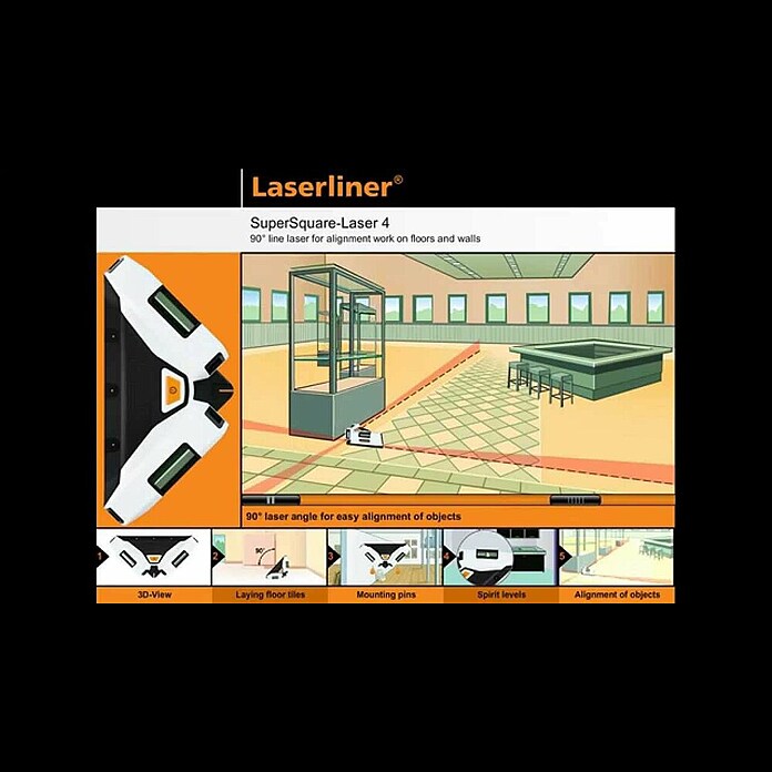 Laserliner Linijski laser SuperSquare-Laser 4  (Maksimalno območje delovanja: 15 m, Kot laserske linije: 90 °) | 1941 - Laser- und elektrische Messgeräte | BADM - Meßwerkzeuge | BAD - Handwerkzeuge | BA - Handwerkzeuge | B - Werkz/Masch/Maschzubeh/Auto | BAUHAUS