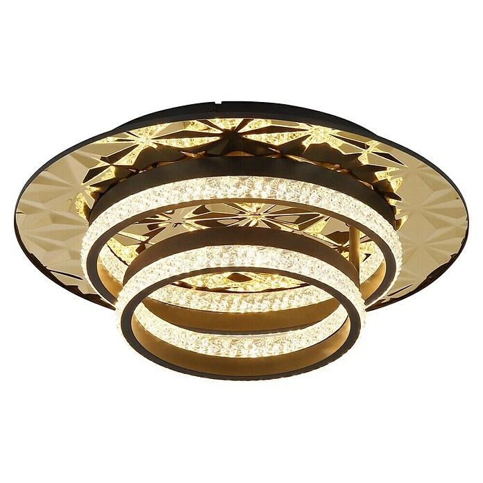 Globo LED-Deckenleuchte Della II (L x B x H: 505 x 400 x 140 mm, Gold, Warmweiß) | BAUHAUS