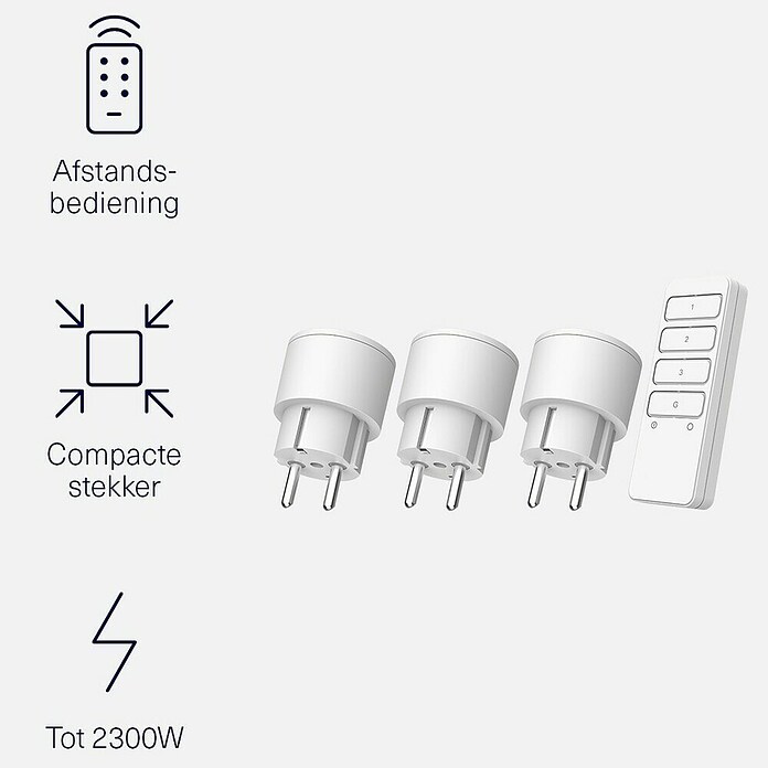 KlikAanKlikUit Smart stekkerdoos set (Wit, Max. aansluitvermogen: 2.300 W) | BAUHAUS