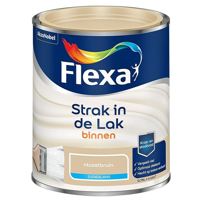 Flexa Strak in de Lak Kleurlak (Hazelbruin, Zijdeglans, Op waterbasis, 750 ml) | BAUHAUS