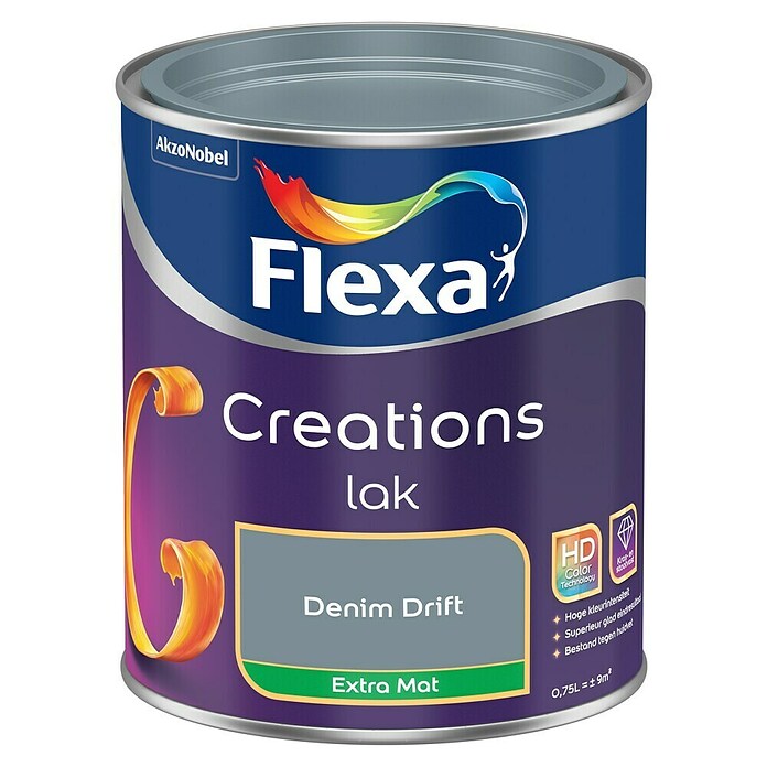 Flexa Creations Kleurlak (Denim Drift, Extra mat, 750 ml, Op waterbasis) | BAUHAUS