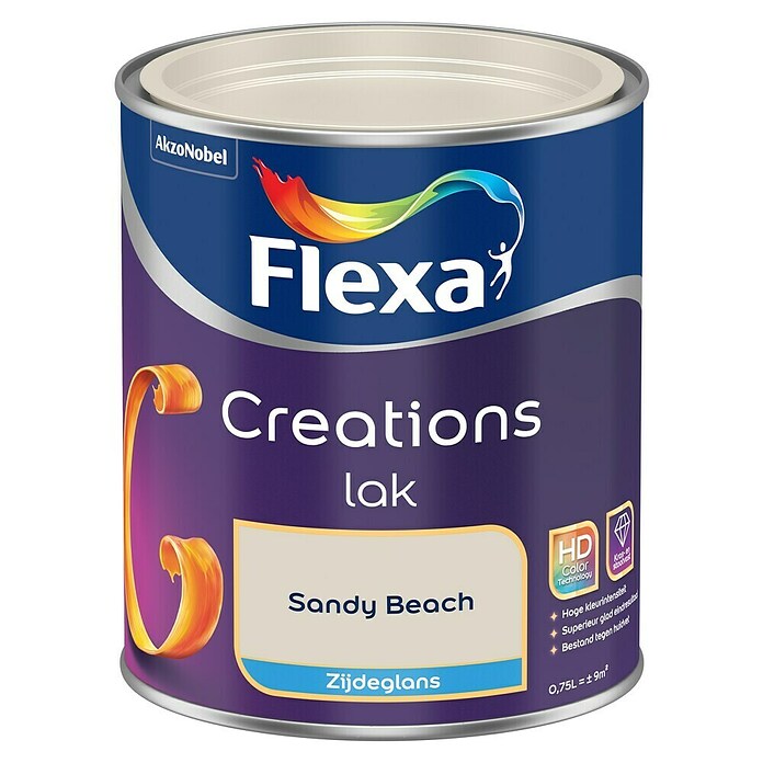 Flexa Creations Kleurlak (Sandy Beach, Zijdeglans, 750 ml, Op waterbasis) | BAUHAUS