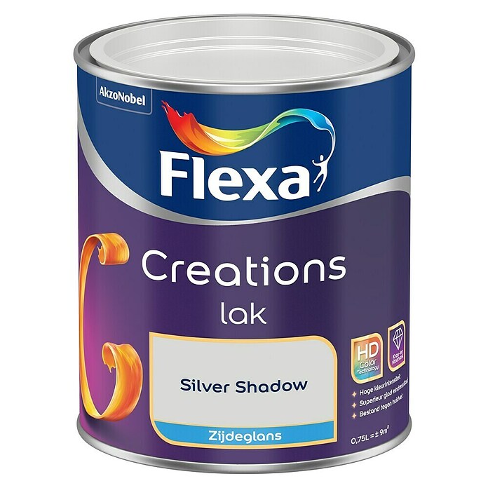 Flexa Creations Kleurlak (Silver Shadow, Zijdeglans, 750 ml, Op waterbasis) | BAUHAUS