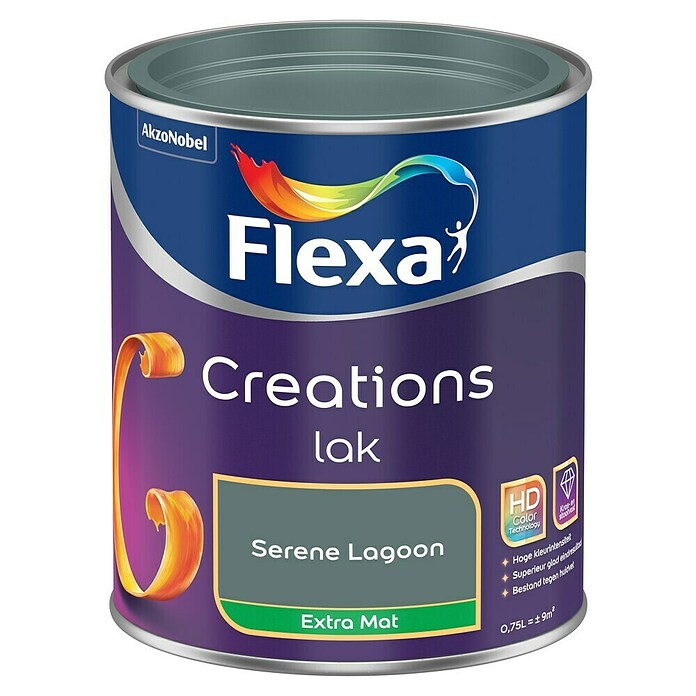Flexa Creations Kleurlak (Serene Lagoon, Extra mat, 750 ml, Op waterbasis) | BAUHAUS