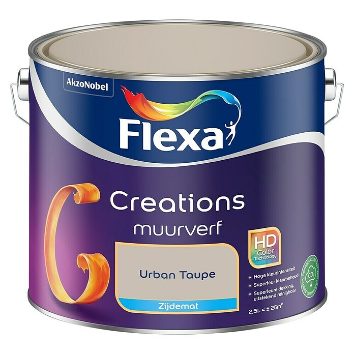 Flexa Creations Muurverf (Urban Taupe, Zijdemat, 2,5 l) | BAUHAUS